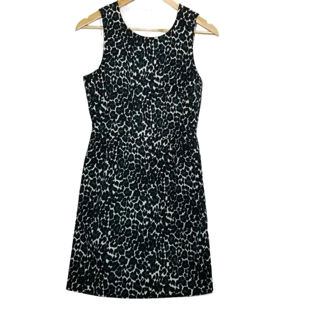 J. Crew Dress XS Sleeveless Animal Print Jumper Fit and Flare Dress NWT